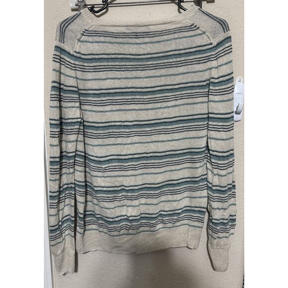 Weekend By Max Mara Striped Sweater Linen Blend Lightweight Beachy Sz M - Picture 4 of 5